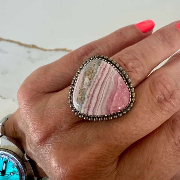 GORGEOUS Montana Rhodochrosite Ring - Picture 1 of 7